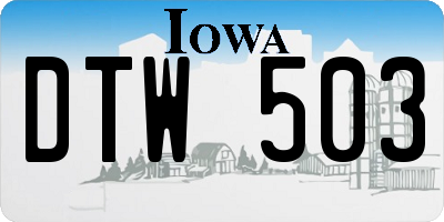 IA license plate DTW503