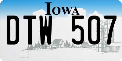 IA license plate DTW507