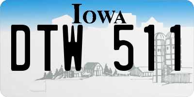 IA license plate DTW511