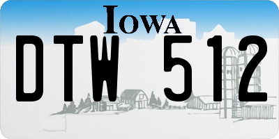 IA license plate DTW512