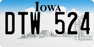 IA license plate DTW524