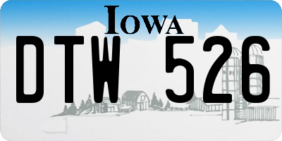 IA license plate DTW526