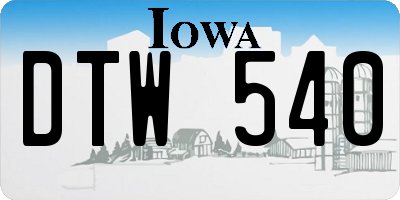 IA license plate DTW540