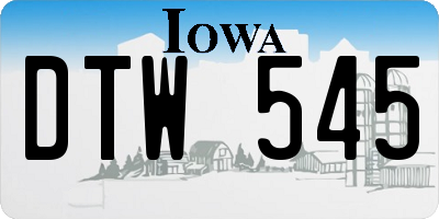 IA license plate DTW545