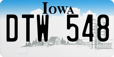 IA license plate DTW548