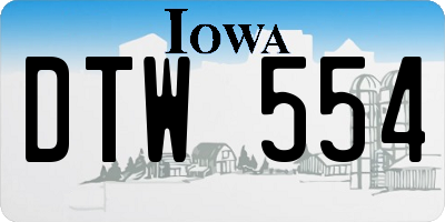 IA license plate DTW554