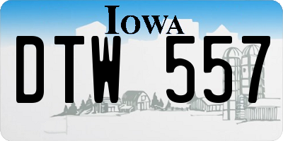 IA license plate DTW557