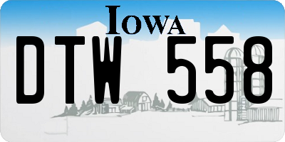 IA license plate DTW558