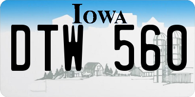 IA license plate DTW560