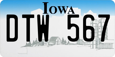 IA license plate DTW567