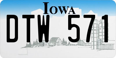 IA license plate DTW571