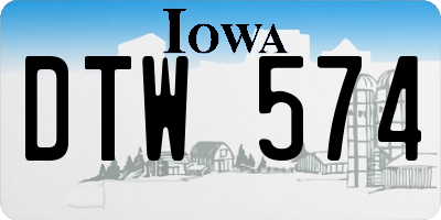 IA license plate DTW574