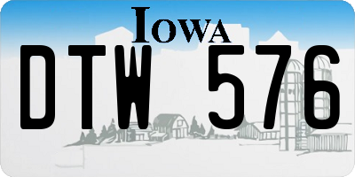 IA license plate DTW576