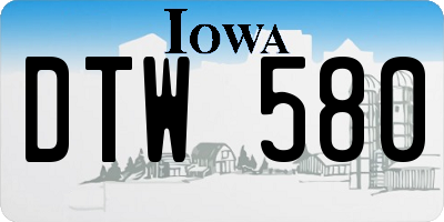 IA license plate DTW580