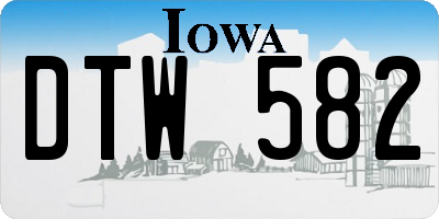 IA license plate DTW582