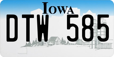 IA license plate DTW585