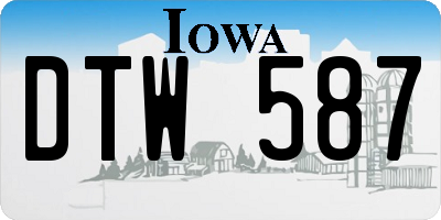 IA license plate DTW587