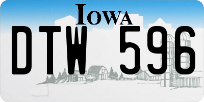 IA license plate DTW596