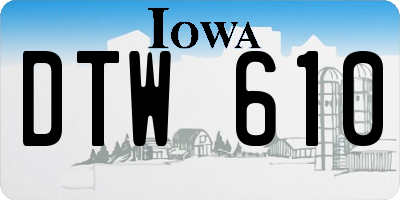 IA license plate DTW610