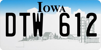 IA license plate DTW612