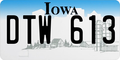 IA license plate DTW613