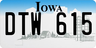 IA license plate DTW615