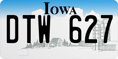 IA license plate DTW627