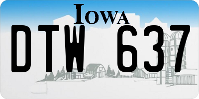 IA license plate DTW637