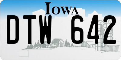 IA license plate DTW642