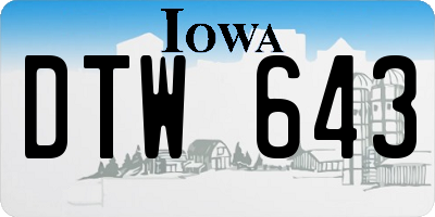 IA license plate DTW643