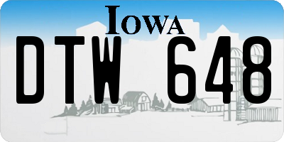 IA license plate DTW648
