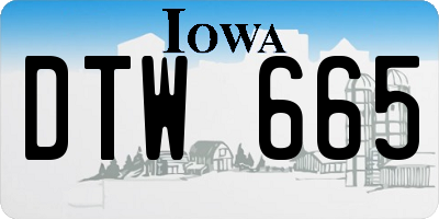 IA license plate DTW665