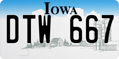 IA license plate DTW667