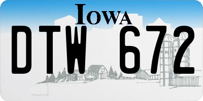IA license plate DTW672