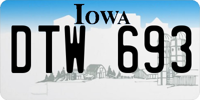 IA license plate DTW693