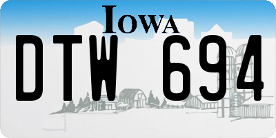 IA license plate DTW694