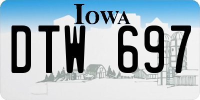 IA license plate DTW697