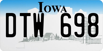 IA license plate DTW698