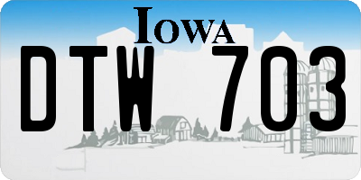 IA license plate DTW703