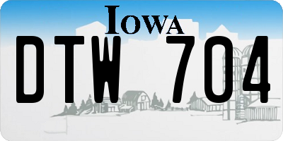 IA license plate DTW704