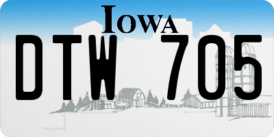 IA license plate DTW705