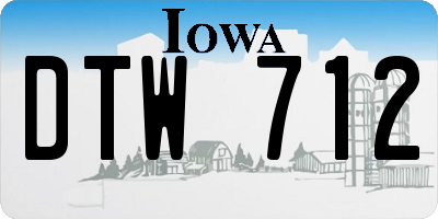 IA license plate DTW712