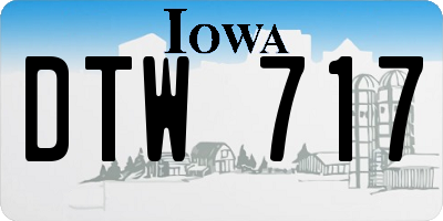 IA license plate DTW717