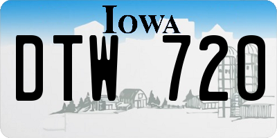 IA license plate DTW720