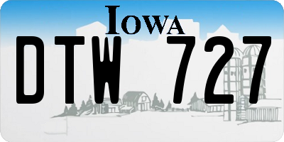 IA license plate DTW727
