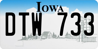 IA license plate DTW733