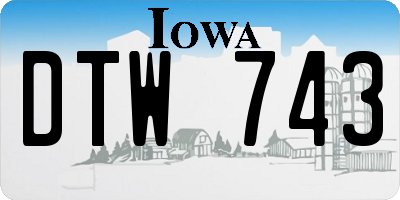 IA license plate DTW743