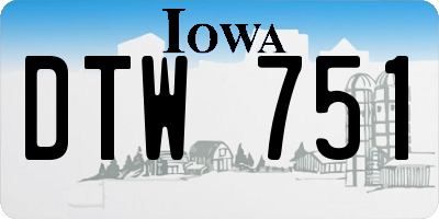 IA license plate DTW751