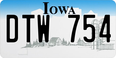 IA license plate DTW754