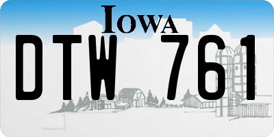 IA license plate DTW761